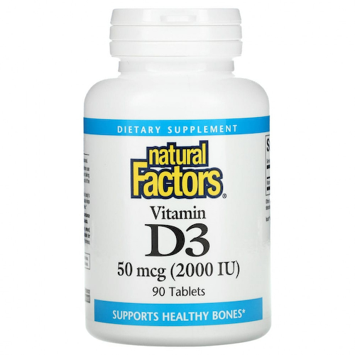 Natural Factors, Витамин D3, 50 мкг (2000 МЕ), 90 таблеток #1