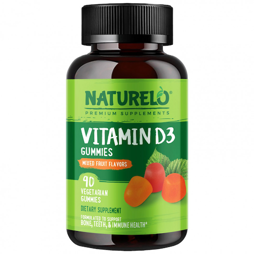 NATURELO, жевательные таблетки с витамином D3, со вкусом фруктового ассорти, 90 жевательных вегетарианских таблеток #1
