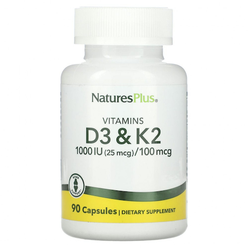 NaturesPlus, витамин D3 и витамин K2, 90 капсул #1