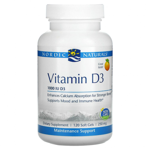 Nordic Naturals, Витамин D3, апельсин, 1000 МЕ, 120 мягких таблеток #1