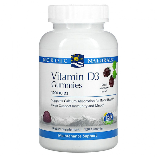 Nordic Naturals, Витамин D3, вкус лесных ягод, 1000 МЕ, 120 жевательных таблеток #1