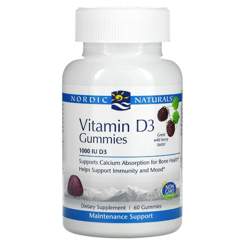 Nordic Naturals, Витамин D3, вкус лесных ягод, 1000 МЕ, 60 жевательных таблеток #1