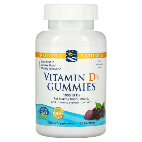 Nordic Naturals, жевательные таблетки с витамином D3, со вкусом лесных ягод, 1000 МЕ, 120 шт. #1