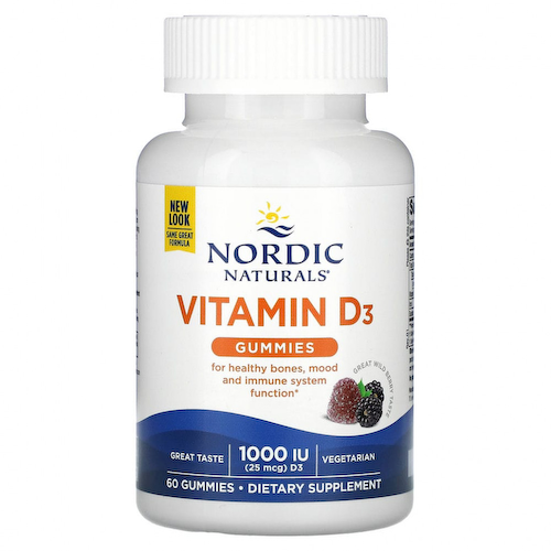 Nordic Naturals, Жевательные таблетки с витамином D3, со вкусом лесных ягод, 1000 МЕ, 60 шт. #1