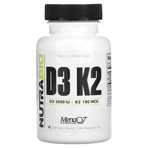 NutraBio Labs, D3 K2, 60 Veggie Capsules #1