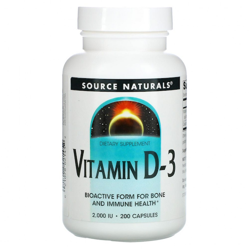 Source Naturals, Витамин D3, 2000 МЕ, 200 мягких таблеток #1