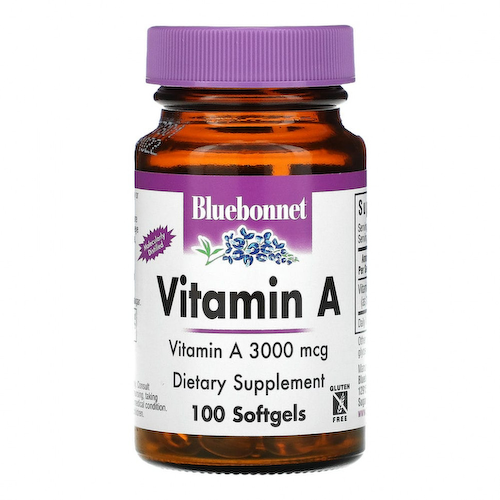 Bluebonnet Nutrition, витамин A, 3000 мкг, 100 капсул #1