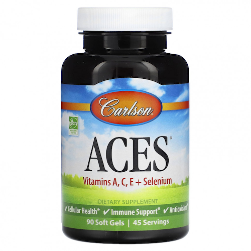 Carlson, ACES, витамины A, C, E и селен, 90 мягких таблеток #1