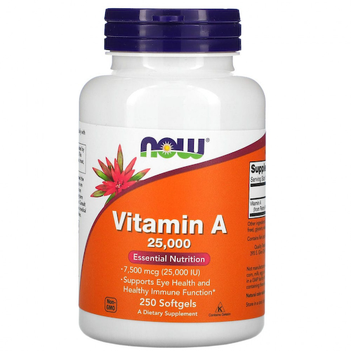 NOW Foods, витамин A, 25 000 МЕ, 250 капсул #1