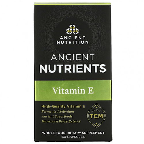 Dr. Axe / Ancient Nutrition, Витамин E, 60 капсул #1