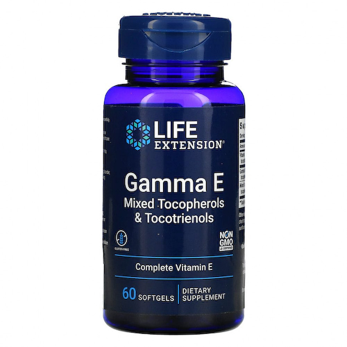 Life Extension, Gamma E, смесь токоферолов и токотриенолов, 60 мягких таблеток #1