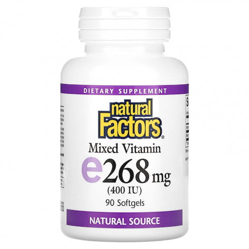 Natural Factors, Смешанный витамин E, 268 мг (400 МЕ), 90 мягких таблеток #1