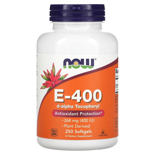 NOW Foods, натуральный витамин E-400, 268 мг, 250 капсул #1