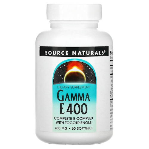 Source Naturals, комплекс Gamma E 400 с токотриенолами, 400 мг, 60 мягких таблеток #1