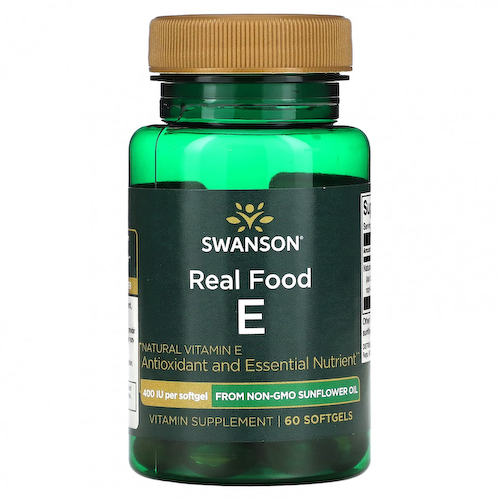 Swanson, Real Food E, 400 МЕ, 60 мягких таблеток #1