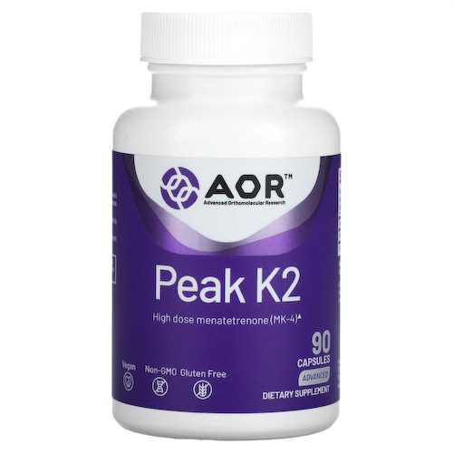 Advanced Orthomolecular Research AOR, Peak K2, 90 вегетарианских капсул #1