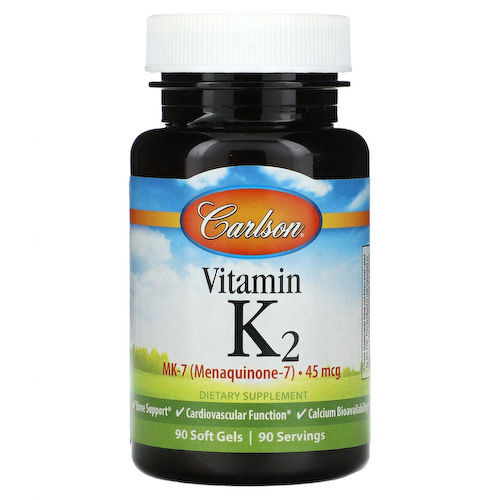 Carlson Labs, Витамин K2 MK-7, 45 мкг, 90 мягких таблеток #1