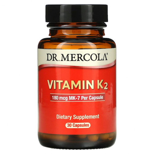 Dr. Mercola, Витамин K2, 180 мкг, 30 капсул #1