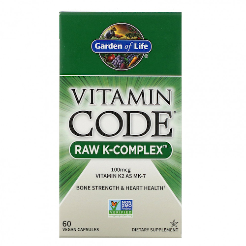Garden of Life, Vitamin Code, Raw K-Complex, комплекс витаминов K, 60 веганских капсул #1