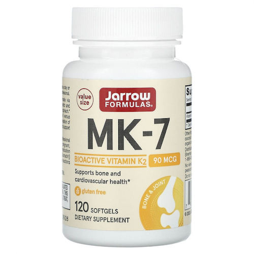 Jarrow Formulas, MK-7, витамин K2 в форме MK-7, 90 мкг, 120 мягких таблеток #1