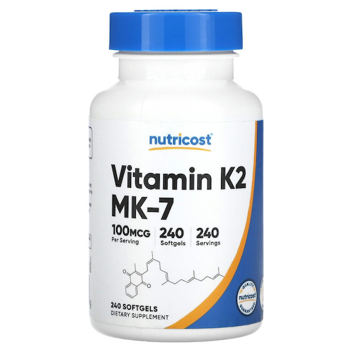 Nutricost, Витамин K2 MK-7, 100 мкг, 240 мягких таблеток #1