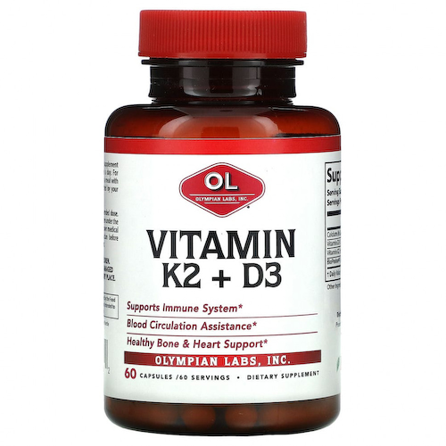 Olympian Labs, Витамин K2 + D3, 60 капсул #1