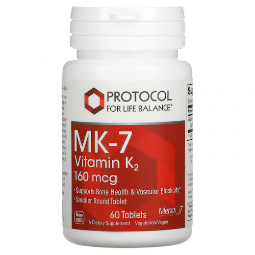 Protocol for Life Balance, MK-7 витамин K2, 160 мкг, 60 таблеток #1