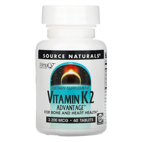 Source Naturals, Преимущества Витамина K2, 2,200 мкг, 60 таблеток #1