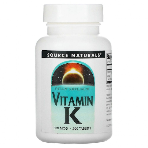 Source Naturals, Витамин К, 500 мкг, 200 таблеток #1
