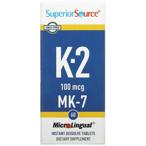 Superior Source, Витамин K2, 100 мкг, 60 быстрорастворимых таблеток MicroLingual #1