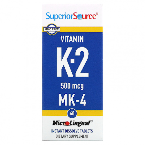 Superior Source, витамин K2, 500 мкг, 60 быстрорастворимых таблеток MicroLingual #1