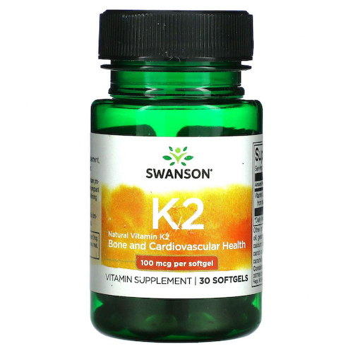 Swanson, Натуральный витамин K2, 100 мкг, 30 мягких таблеток #1