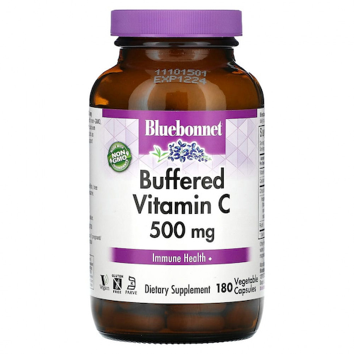 Bluebonnet Nutrition, буферизованный витамин C, 500 мг, 180 растительных капсул #1