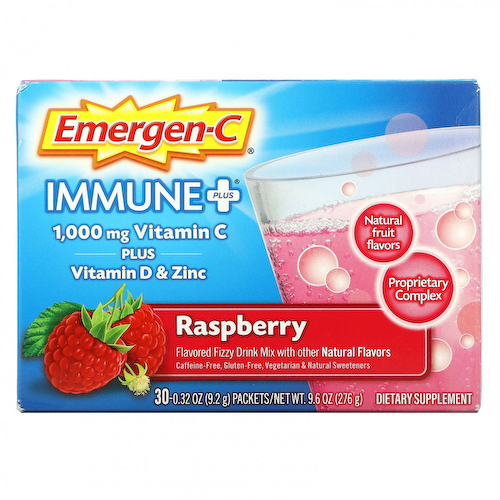 Emergen-C, Immune +, малина, 1000 мг, 30 пакетиков по 9,2 г (0,32 унции) #1