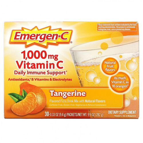 Emergen-C, Витамин C, смесь ароматизированных газированных напитков, мандарин, 1000 мг, 30 пакетиков по 9,4 г (0,33 унции) #1
