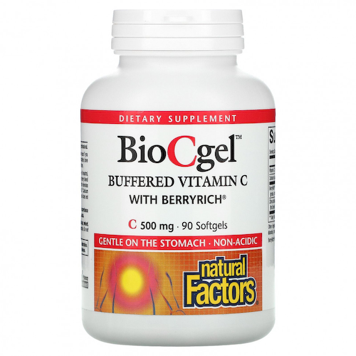 Natural Factors, BioCgel, буферизованный витамин C с BerryRich, 500 мг, 90 мягких таблеток #1