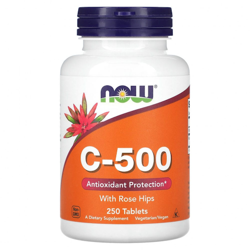 NOW Foods, C-500 с шиповником, 250 таблеток #1