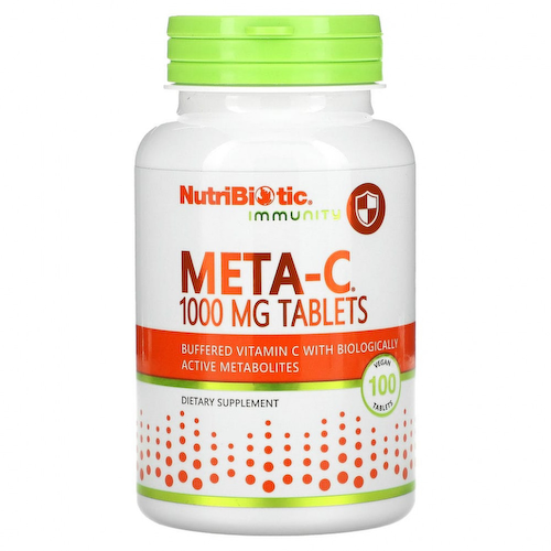 NutriBiotic, Immunity, Meta-C, 1000 мг, 100 веганских таблеток #1