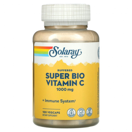 Solaray, Super Bio Vitamin C, витамин C медленного высвобождения, 100 вегетарианских капсул #1