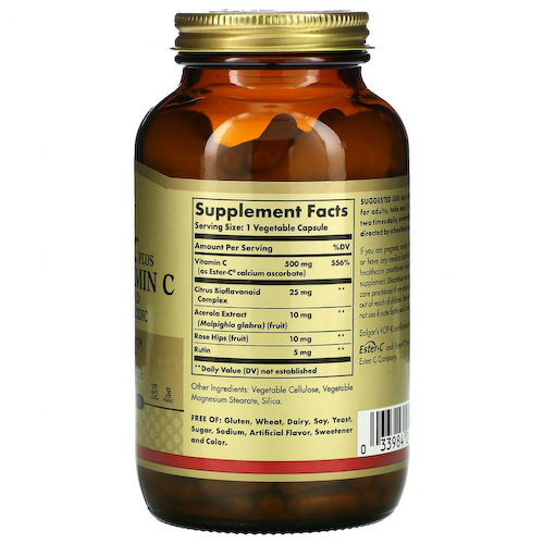 Solgar, Ester-C Plus, витамин C, 500 мг, 250 растительных капсул #1