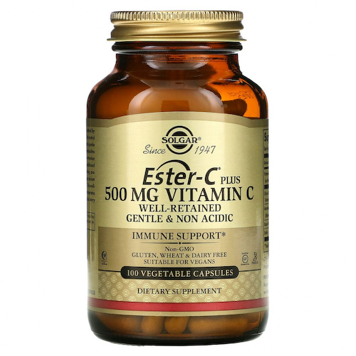 Solgar, Ester-C Plus, витамин C, 500 мг, 100 вегетарианских капсул #1