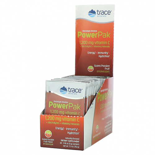 Trace Minerals ®, Electrolyte Stamina Power Pak, гуава и маракуйя, 30 пакетиков по 5 г (0,18 унции) #1