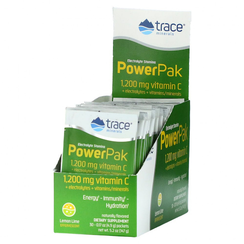 Trace Minerals ®, Electrolyte Stamina PowerPak, Лимонный лайм, 30 пакетов по 0,17 унции (4,9 г) каждый #1