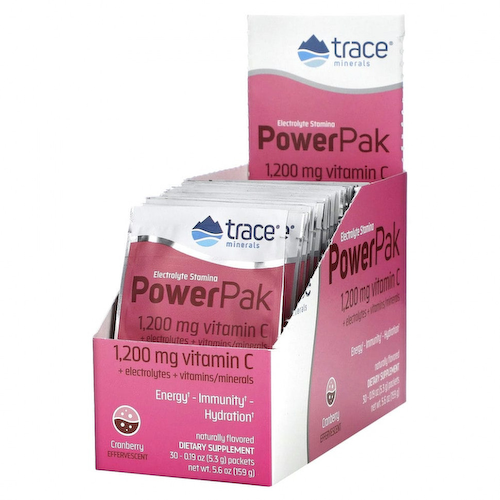 Trace Minerals ®, электролит для повышения выносливости, PowerPak, со вкусом клюквы, 30 пакетиков по 5,3 г (0,19 унции) #1