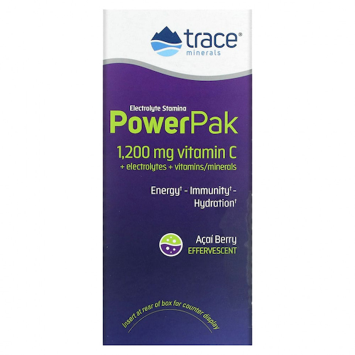 Trace Minerals ®, электролит для повышения выносливости, PowerPak, со вкусом ягод асаи, 30 пакетиков по 5,2 г (0,18 унции) #1