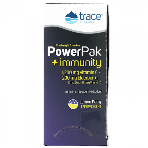 Trace Minerals ®, PowerPak + Immunity, лимон и ягоды, 30 пакетиков по 5,3 г (0,19 унции) #1