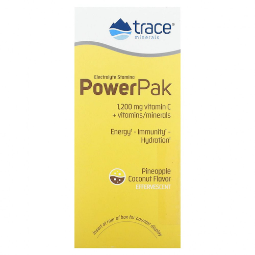 Trace Minerals ®, PowerPak, электролит для повышения выносливости, ананас и кокос, 30 пакетиков, по 6,1 г (0,22 унции) #1