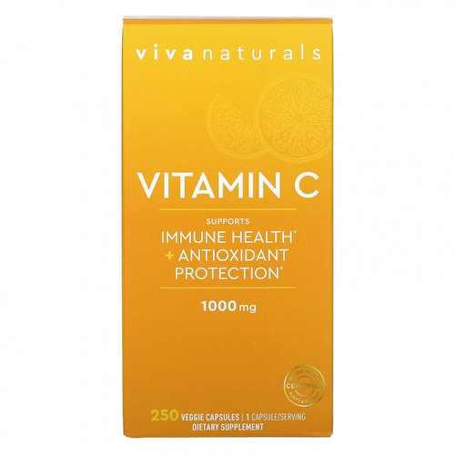 Viva Naturals, Витамин C, 1000 мг, 250 растительных капсул #1