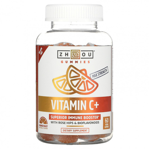Zhou Nutrition, Витамин C +, апельсиновый вкус, 60 веганских жевательных таблеток #1