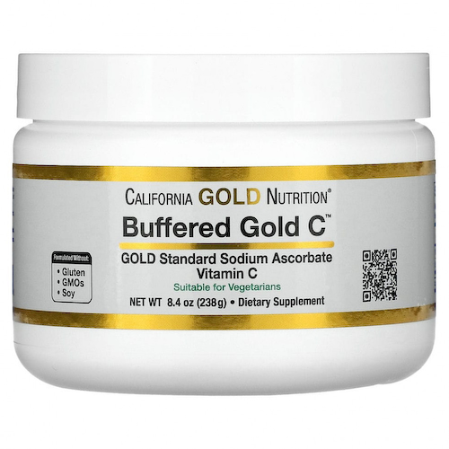 California Gold Nutrition, Buffered Gold C, некислый буферизованный витамин C в форме порошка, аскорбат натрия, 238 г (8,4 унции) #1